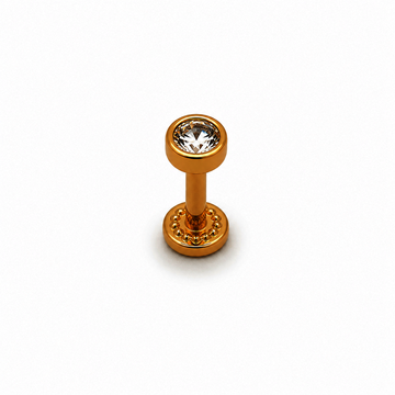 Žluté zlato náušnice HELIX zirkon 3,8mm